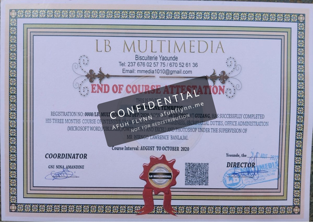 End of Course Attestation - Computer Awareness & Office Administration image