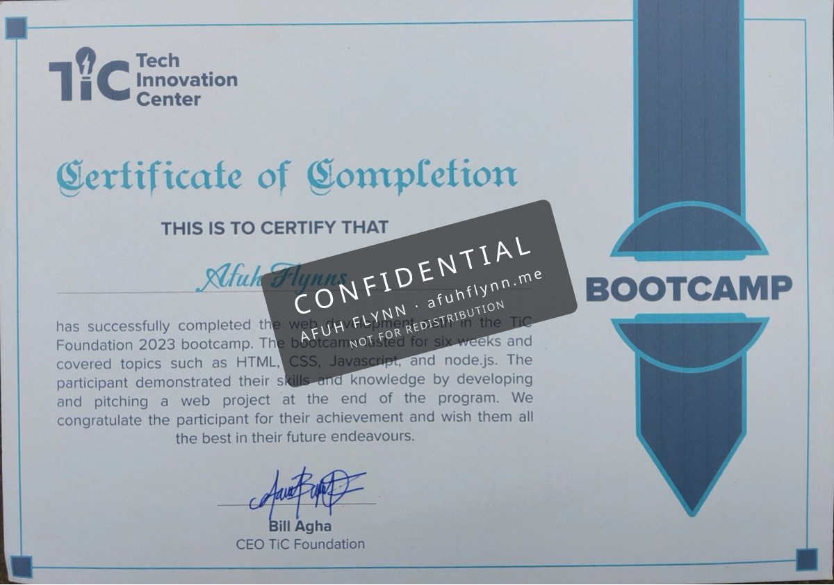 Web Development Bootcamp Certificate - TiC Foundation 2023 image