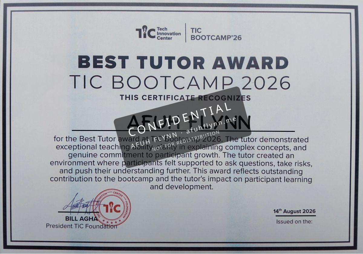 Best Tutor Award - TiC Bootcamp 2026 image